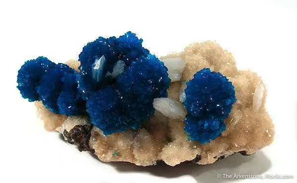Cavansite and Stilbite on Stilbite image