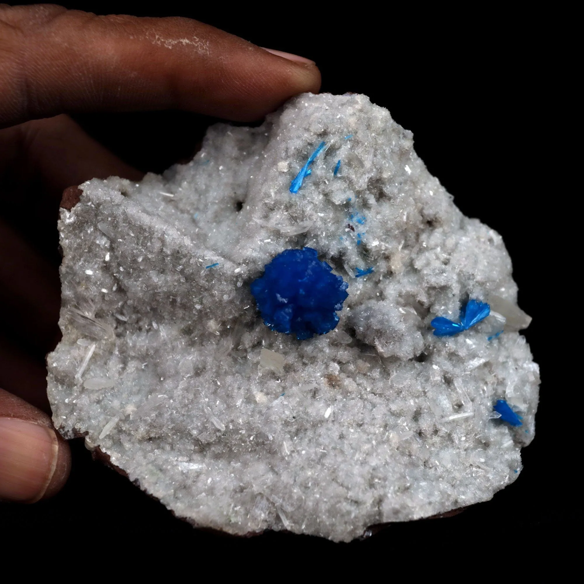 Cavansite Ball on Heuandite (Rare Find) Natural Mineral Specimen - image 4