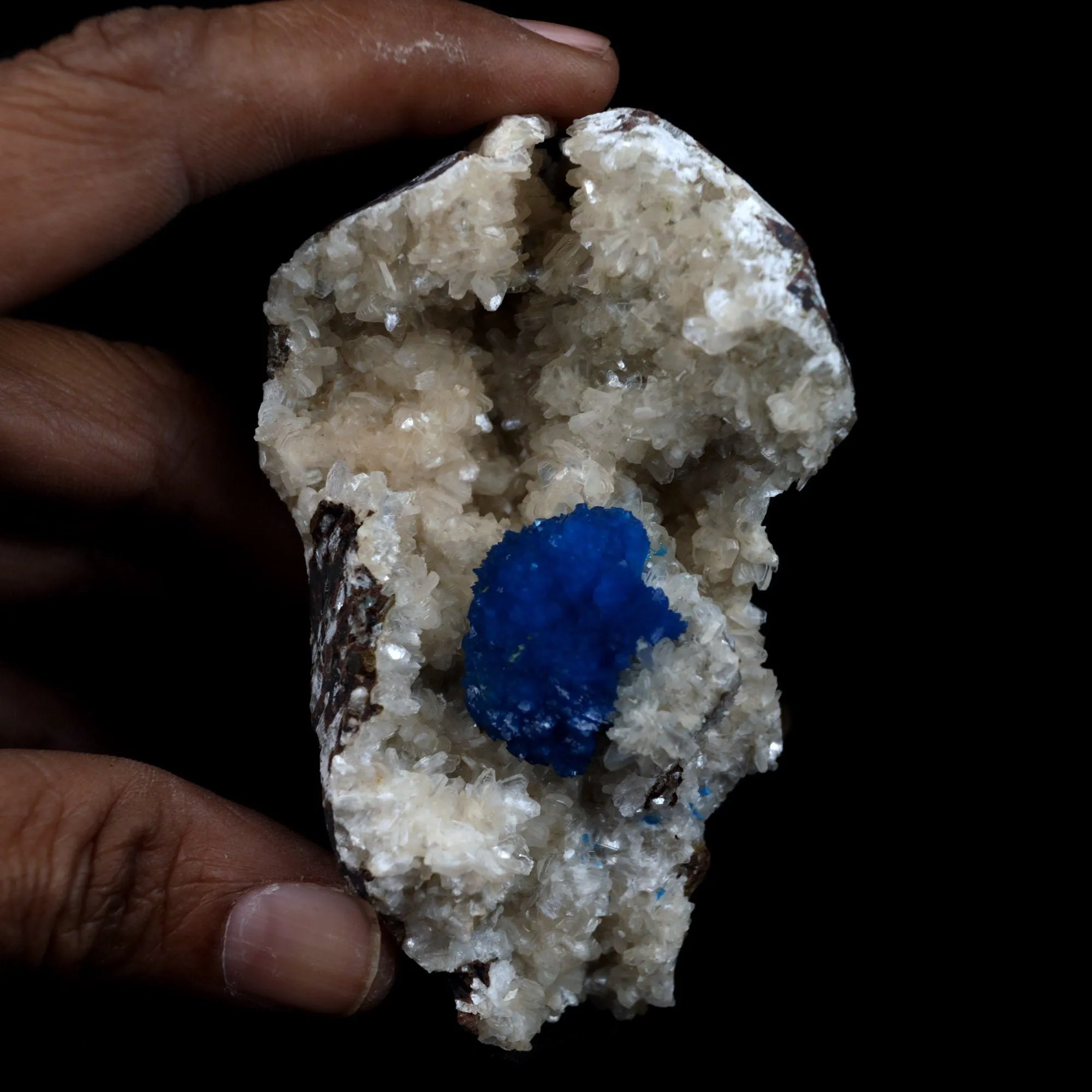 Cavansite Ball on Heuandite (Rare Find) Natural Mineral Specimen - image 4