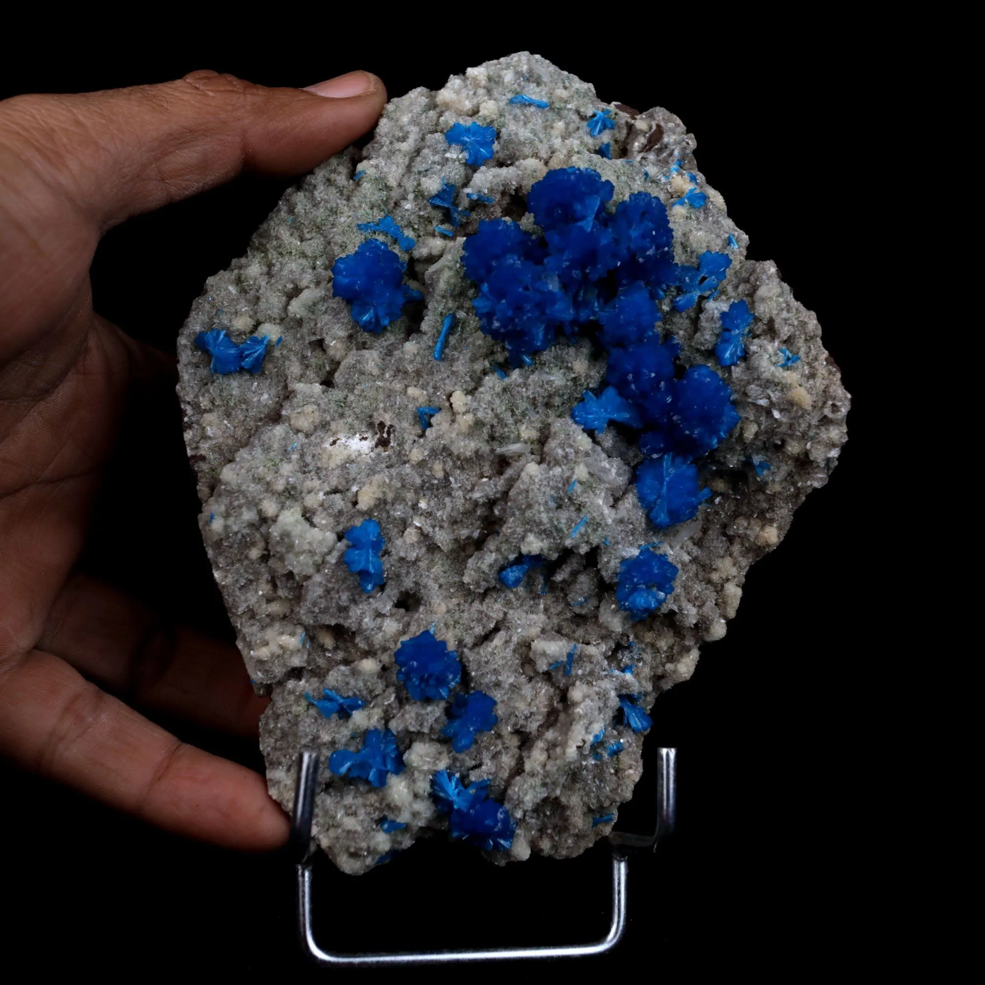 Cavansite Balls on Heuandite Natural Mineral Specimen - image 4