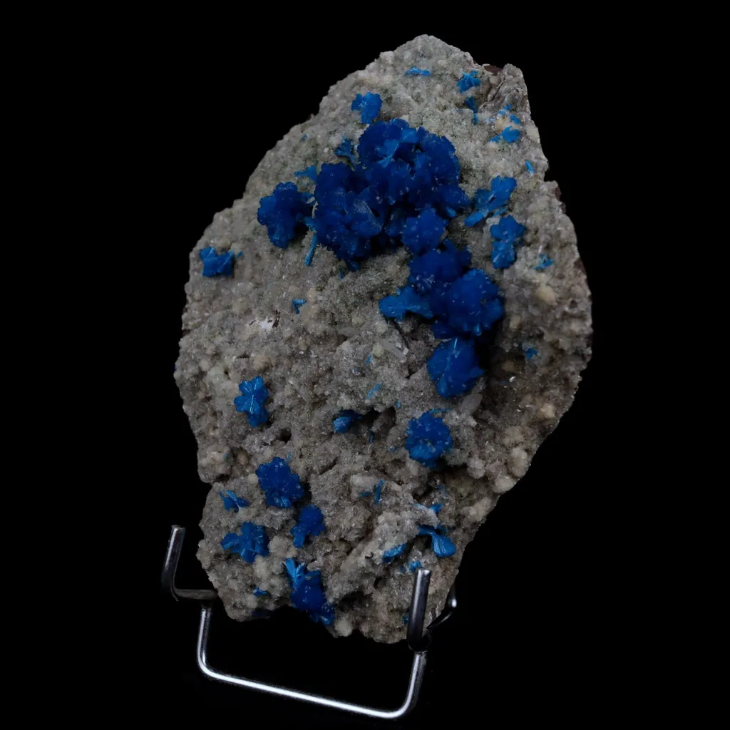 Cavansite Balls on Heuandite Natural Mineral Specimen - image 3
