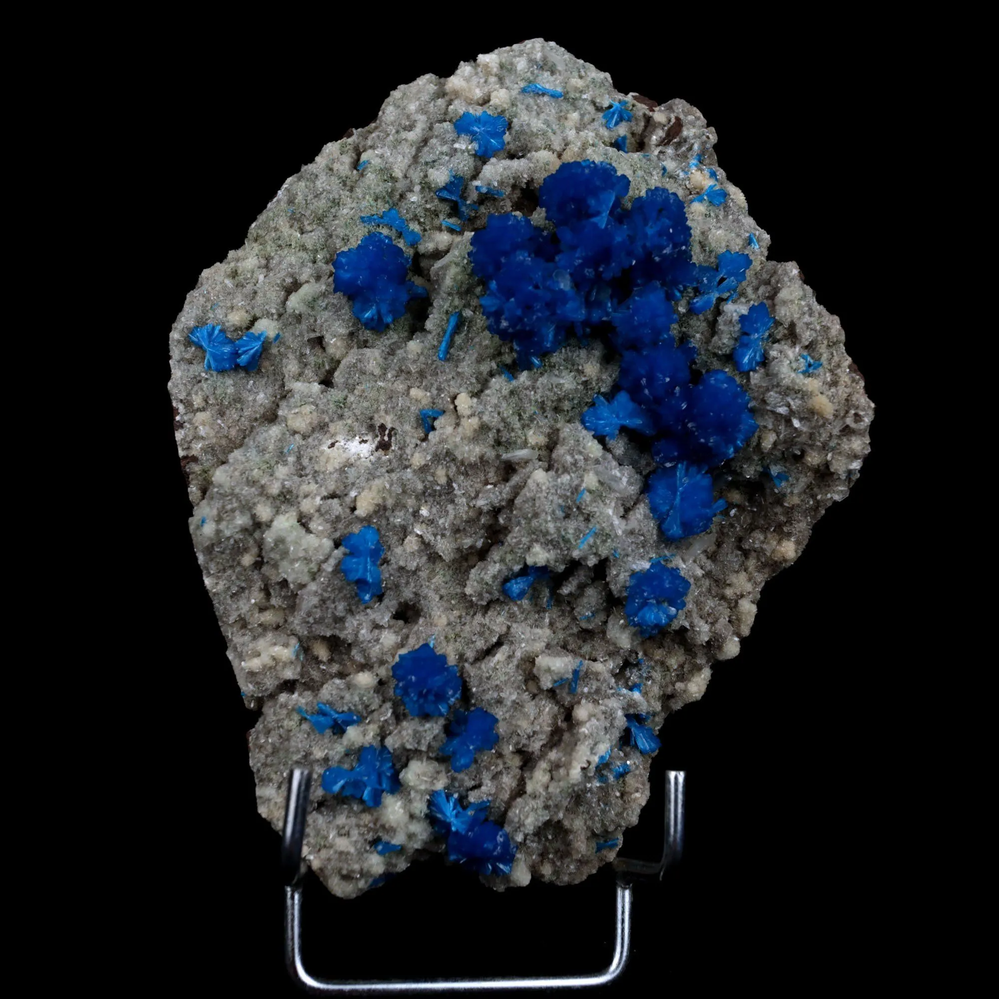 Cavansite Balls on Heuandite Natural Mineral Specimen - image 1