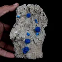 Cavansite Blue Puff Balls on Heuladnite Natural Mineral Specimen - image 4