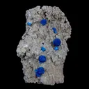 Cavansite Blue Puff Balls on Heuladnite Natural Mineral Specimen - image 1