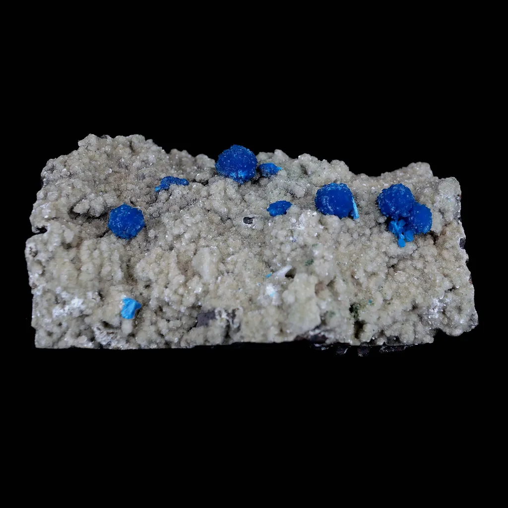 Cavansite Blue Puff Balls on Heuladnite Natural Mineral Specimen - image 6