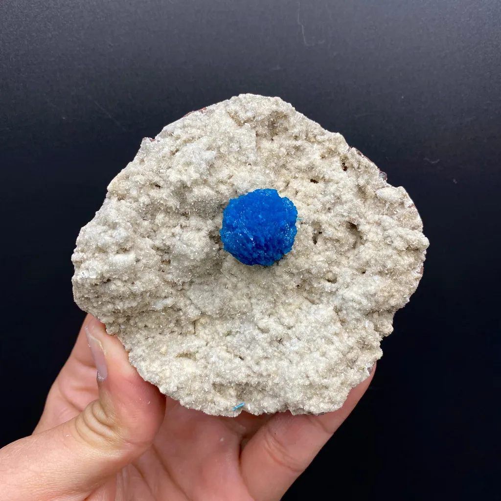 Cavansite Deep Blue on Heulandite Matrix Natural Mineral Specimen image