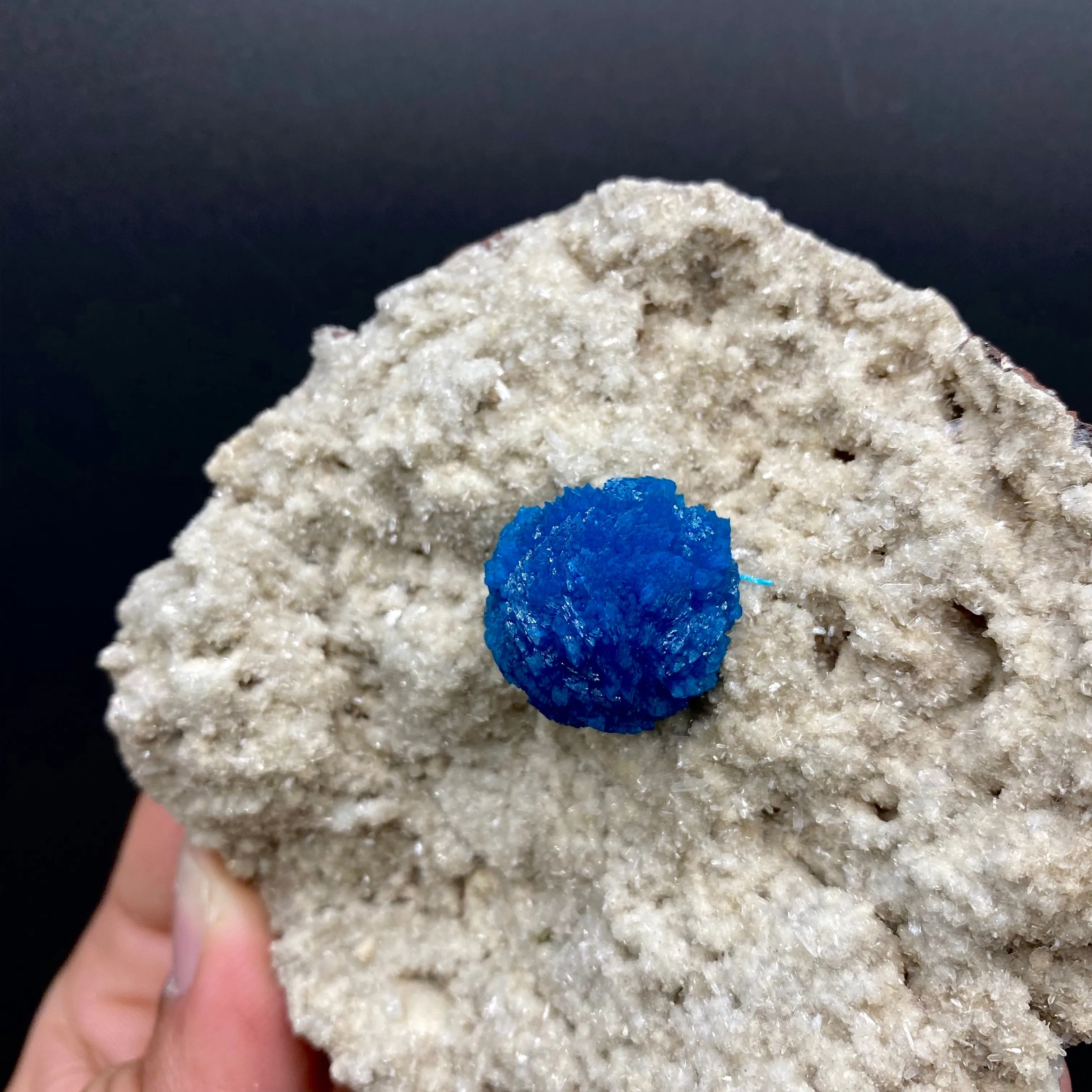 Cavansite Deep Blue on Heulandite Matrix Natural Mineral Specimen - image 3