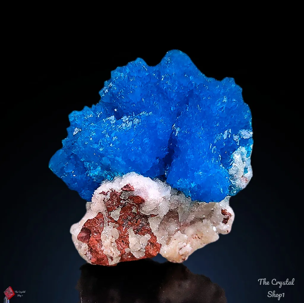 Cavansite on Heulandite Matrix.  From India image