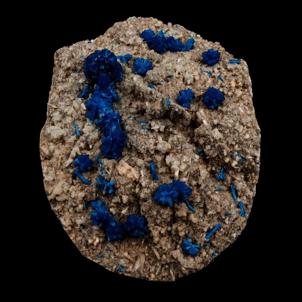 Cavansite on Heulandite Natural Mineral Specimen image