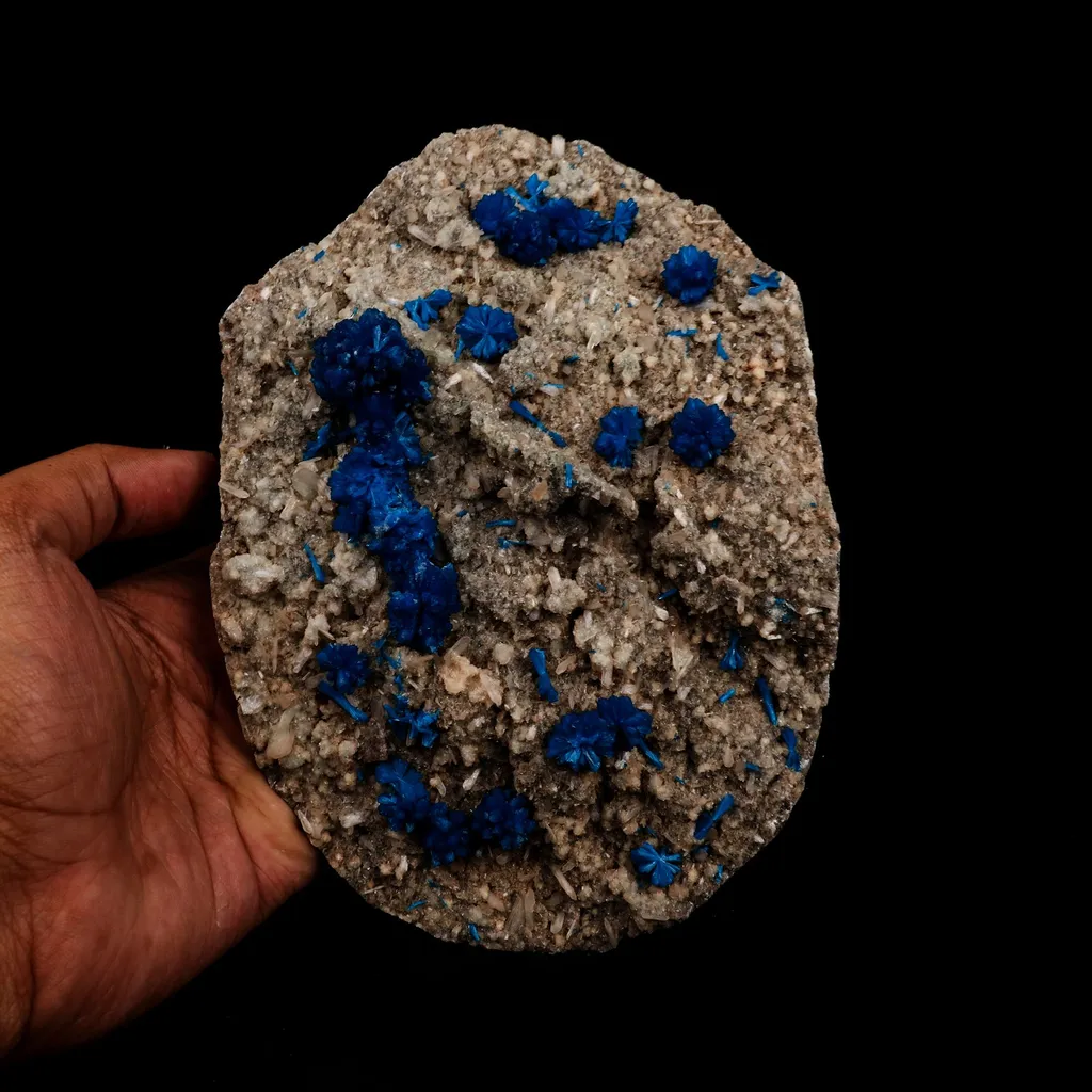 Cavansite on Heulandite Natural Mineral Specimen - image 4