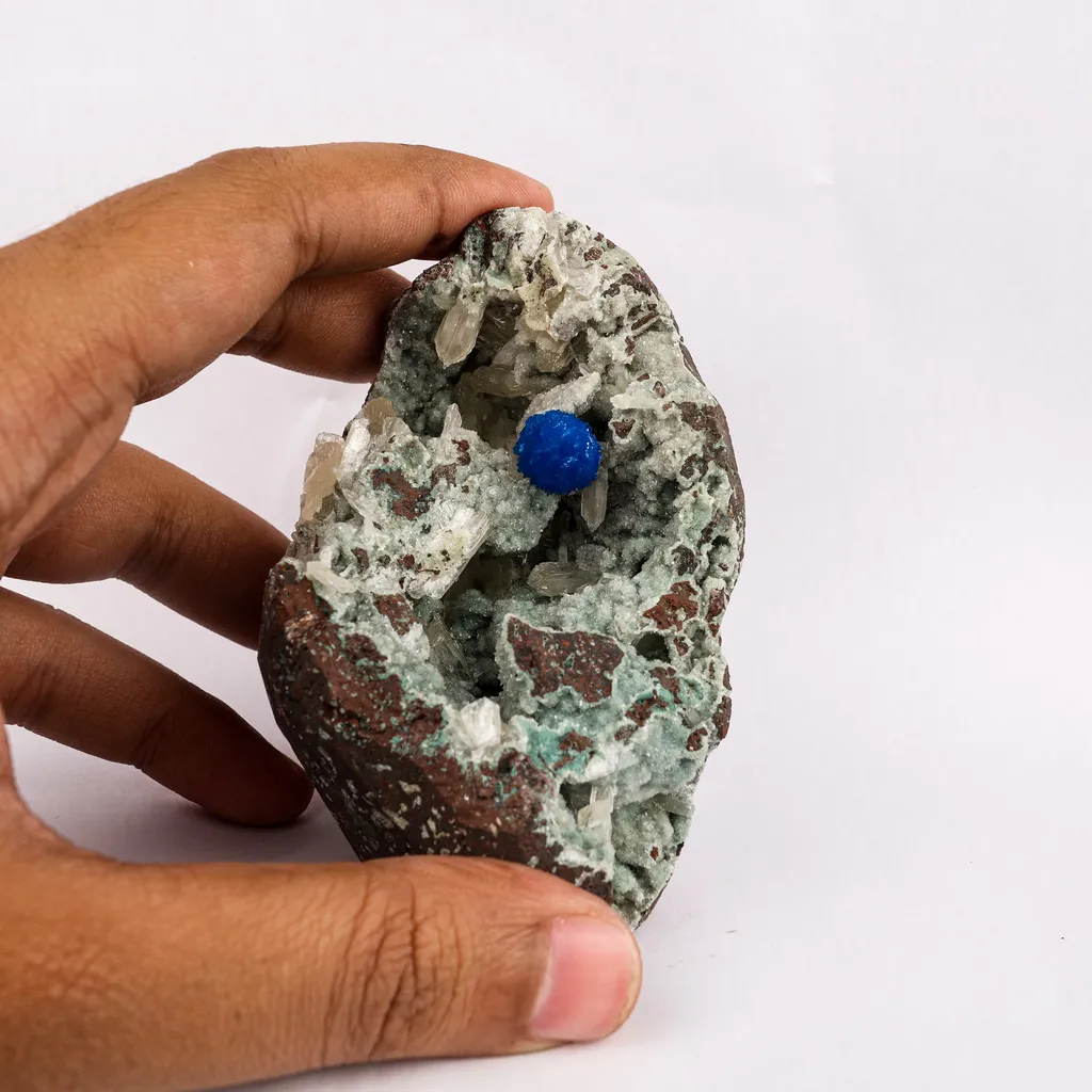 Cavansite on Heulandite (Rare Find) Free Standing Natural Mineral Specimen - image 4