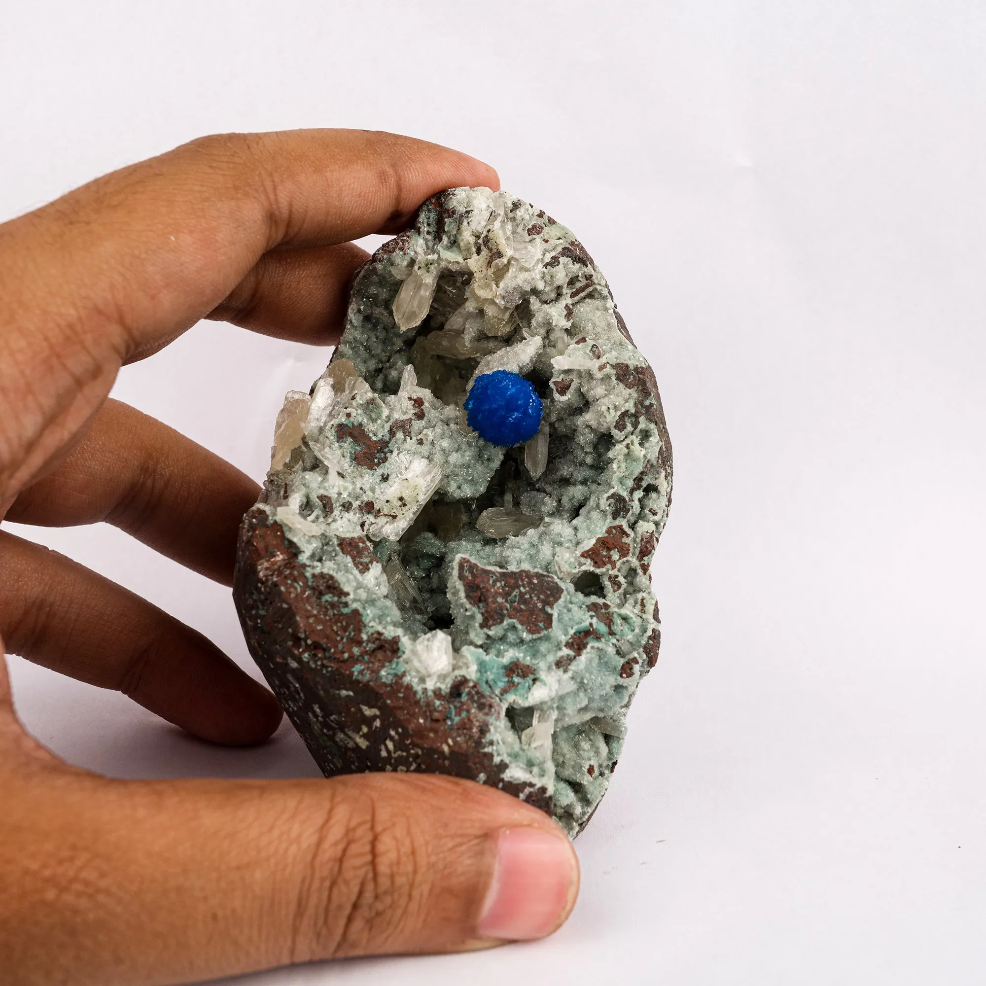 Cavansite on Heulandite (Rare Find) Free Standing Natural Mineral Specimen - image 4