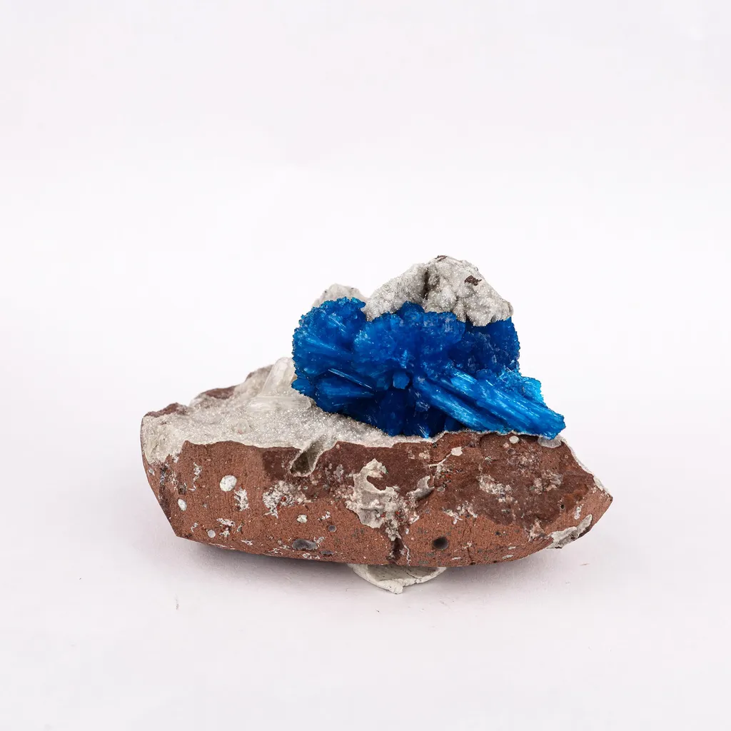 Cavansite on Heulandite (Rare Find) Free Standing Natural Mineral Specimen image