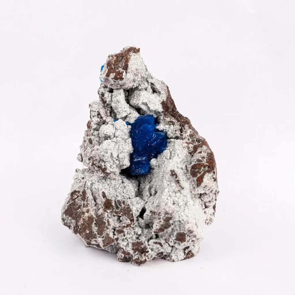 Cavansite on Heulandite (Rare Find) Free Standing Natural Mineral Specimen image