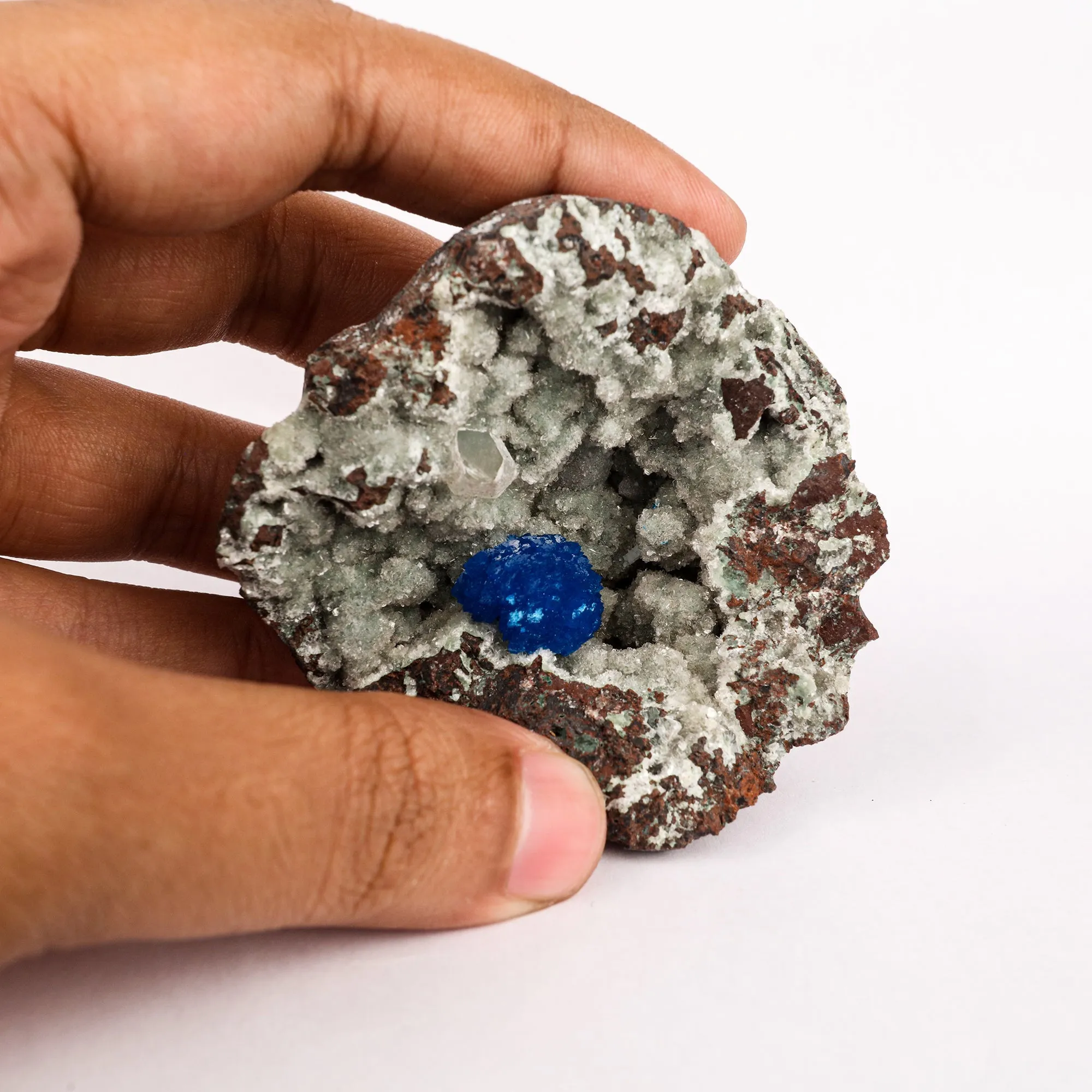 Cavansite on Heulandite (Rare Find) Free Standing Natural Mineral Specimen - image 4