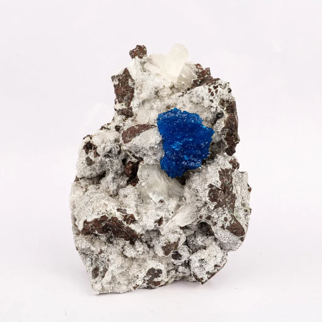 Cavansite on Heulandite (Rare Find) Free Standing Natural Mineral Specimen image