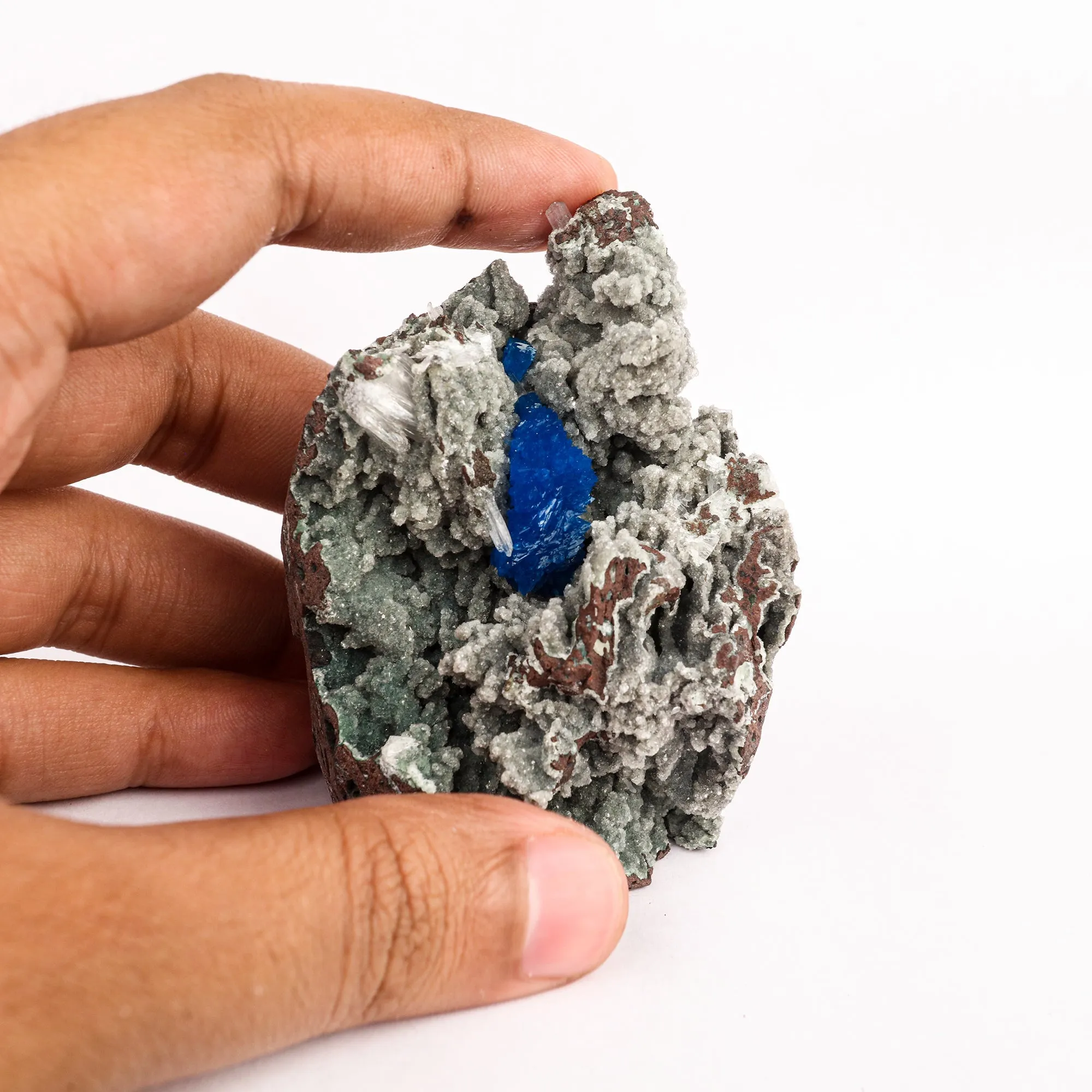 Cavansite on Heulandite (Rare Find) Free Standing Natural Mineral Specimen - image 4