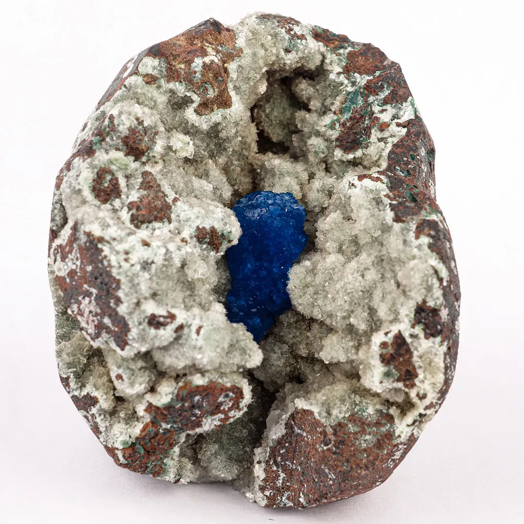 Cavansite on Heulandite (Rare Find) Free Standing Natural Mineral Specimen image