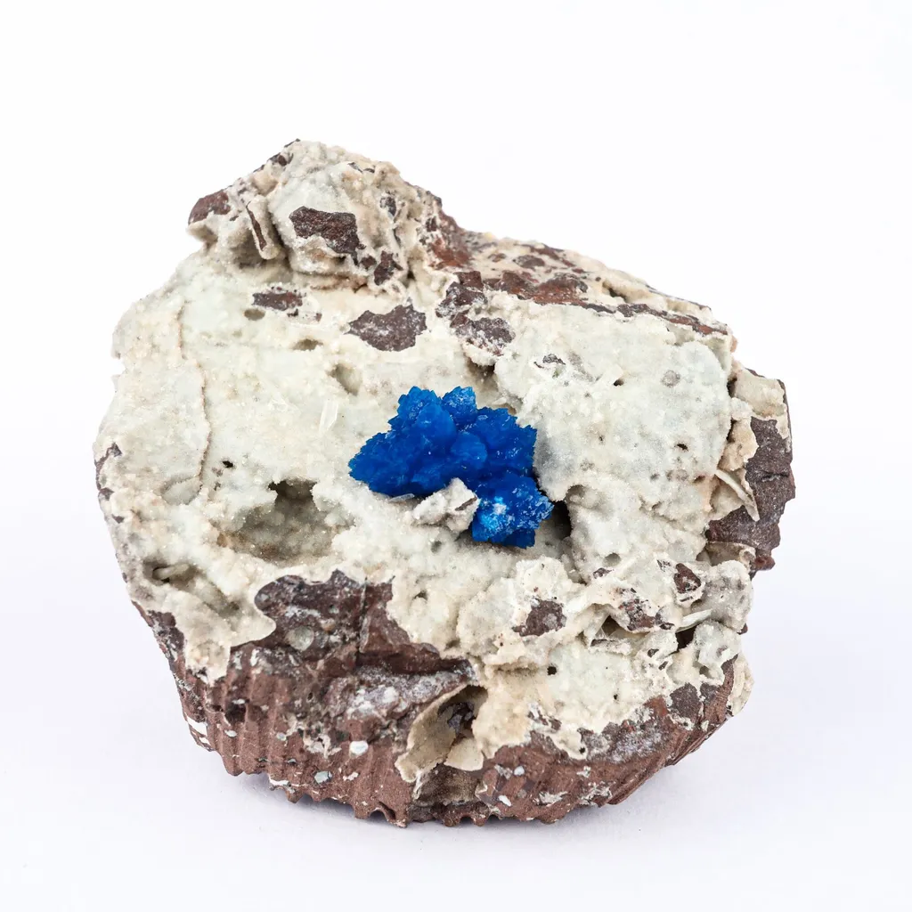 Cavansite on Heulandite (Rare Find) Natural Mineral Specimen image