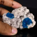 Cavansite on Heulandite (Rare Find) Natural Mineral Specimen - image 4