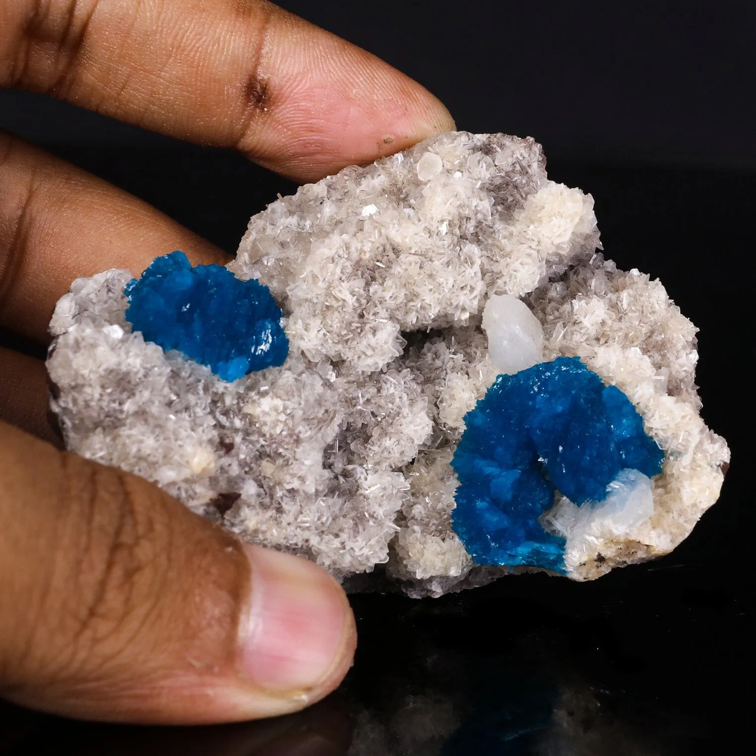 Cavansite on Heulandite (Rare Find) Natural Mineral Specimen - image 4