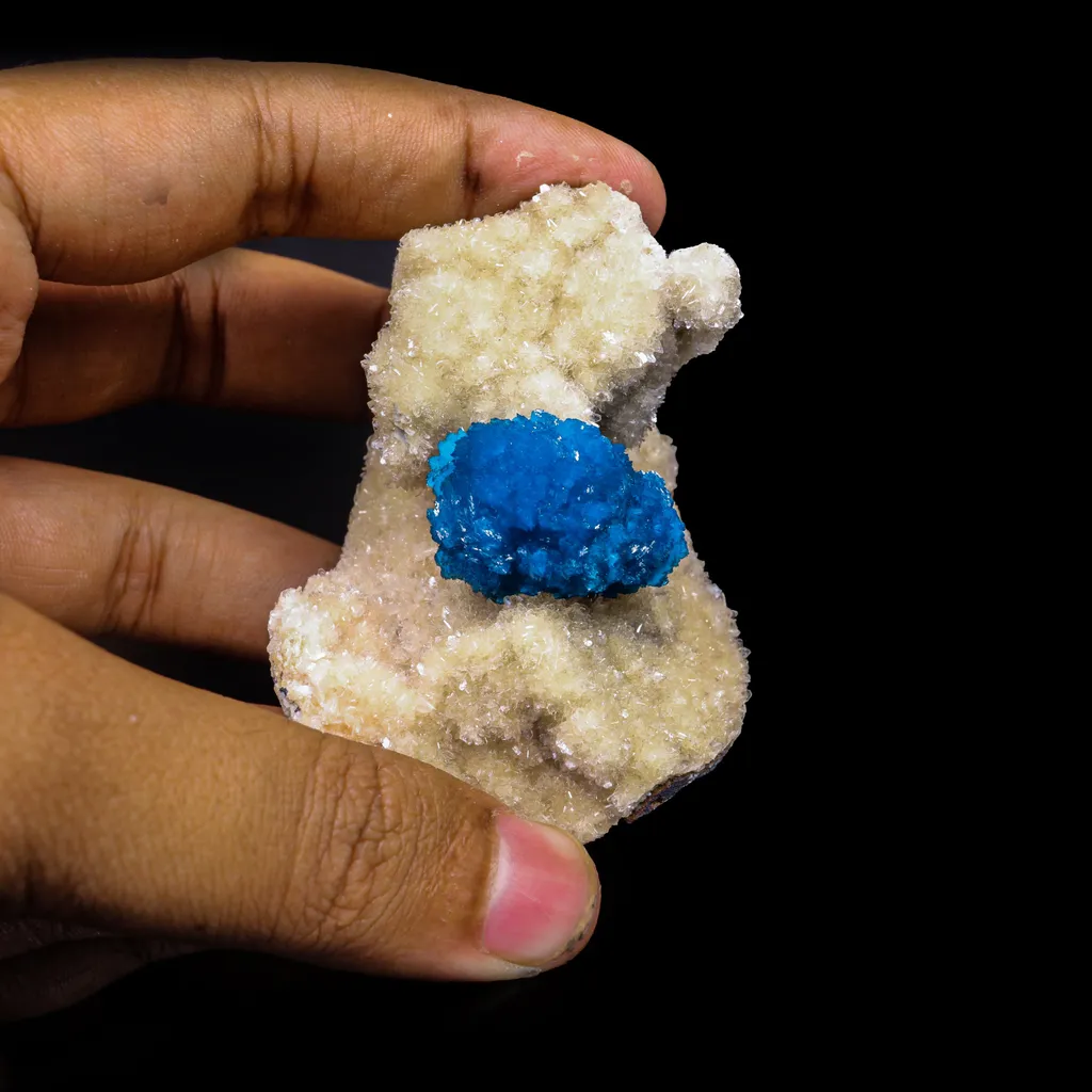 Cavansite on Heulandite (Rare Find) Natural Mineral Specimen - image 4