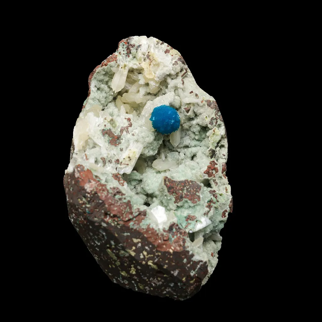 Cavansite on Heulandite (Rare Find) Natural Mineral Specimen image