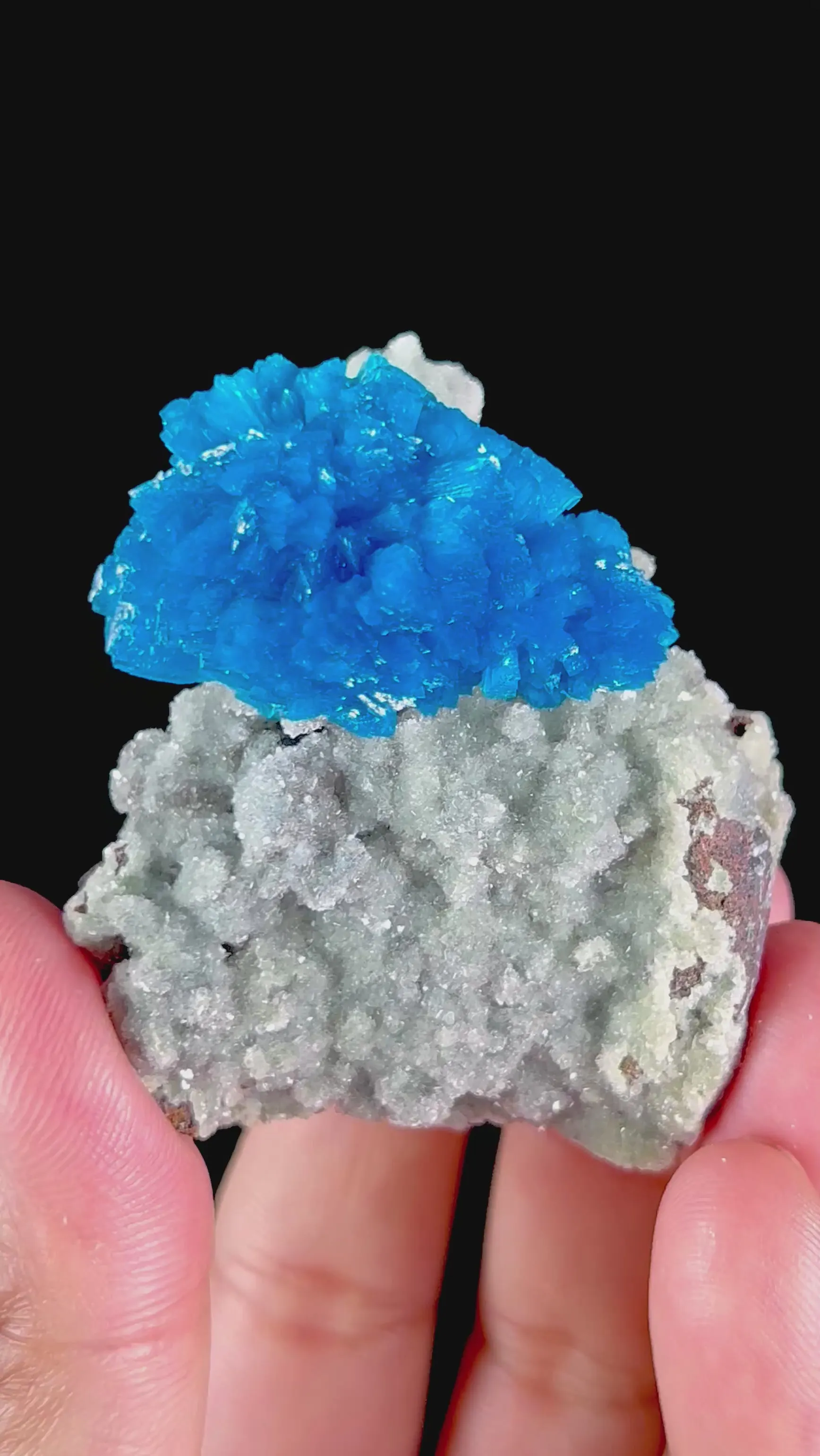 Cavansite on Heulandite (Rare Find) Natural Mineral Specimen - image 10