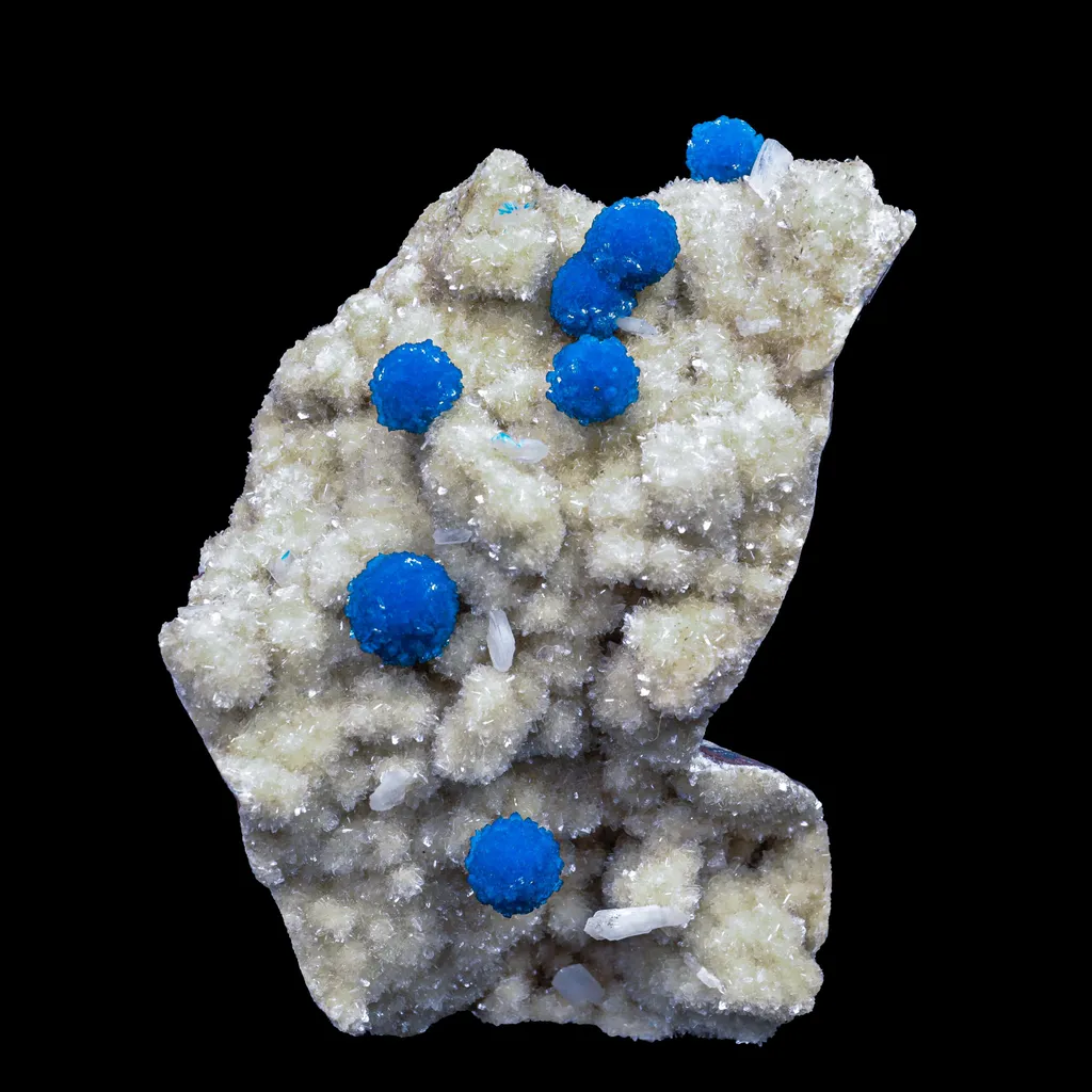 Cavansite on Heulandite (Rare Find) Natural Mineral Specimen image