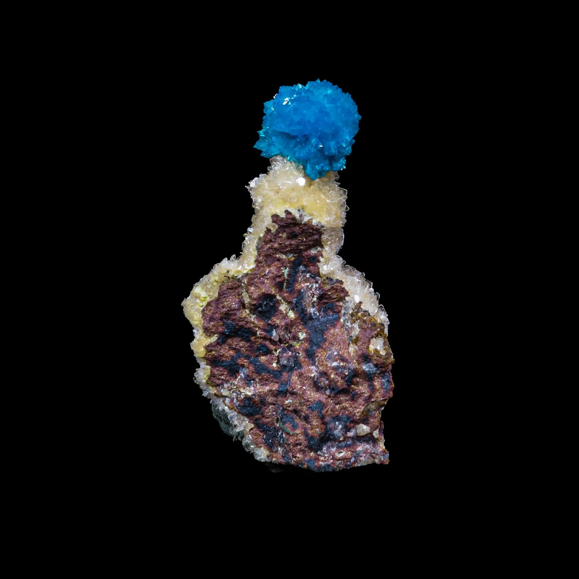 Cavansite on Heulandite (Rare Find) Natural Mineral Specimen - image 4