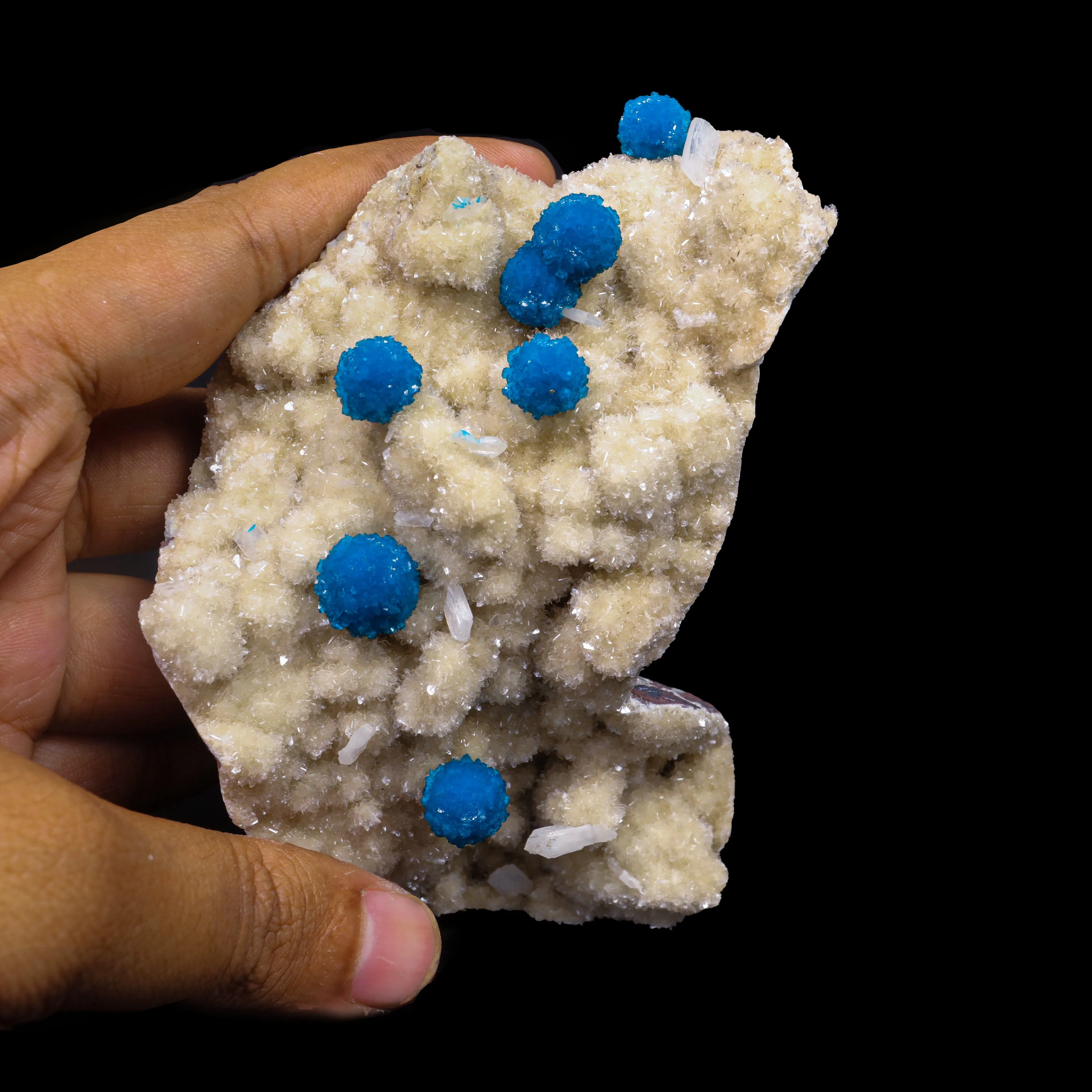 Cavansite on Heulandite (Rare Find) Natural Mineral Specimen - image 4