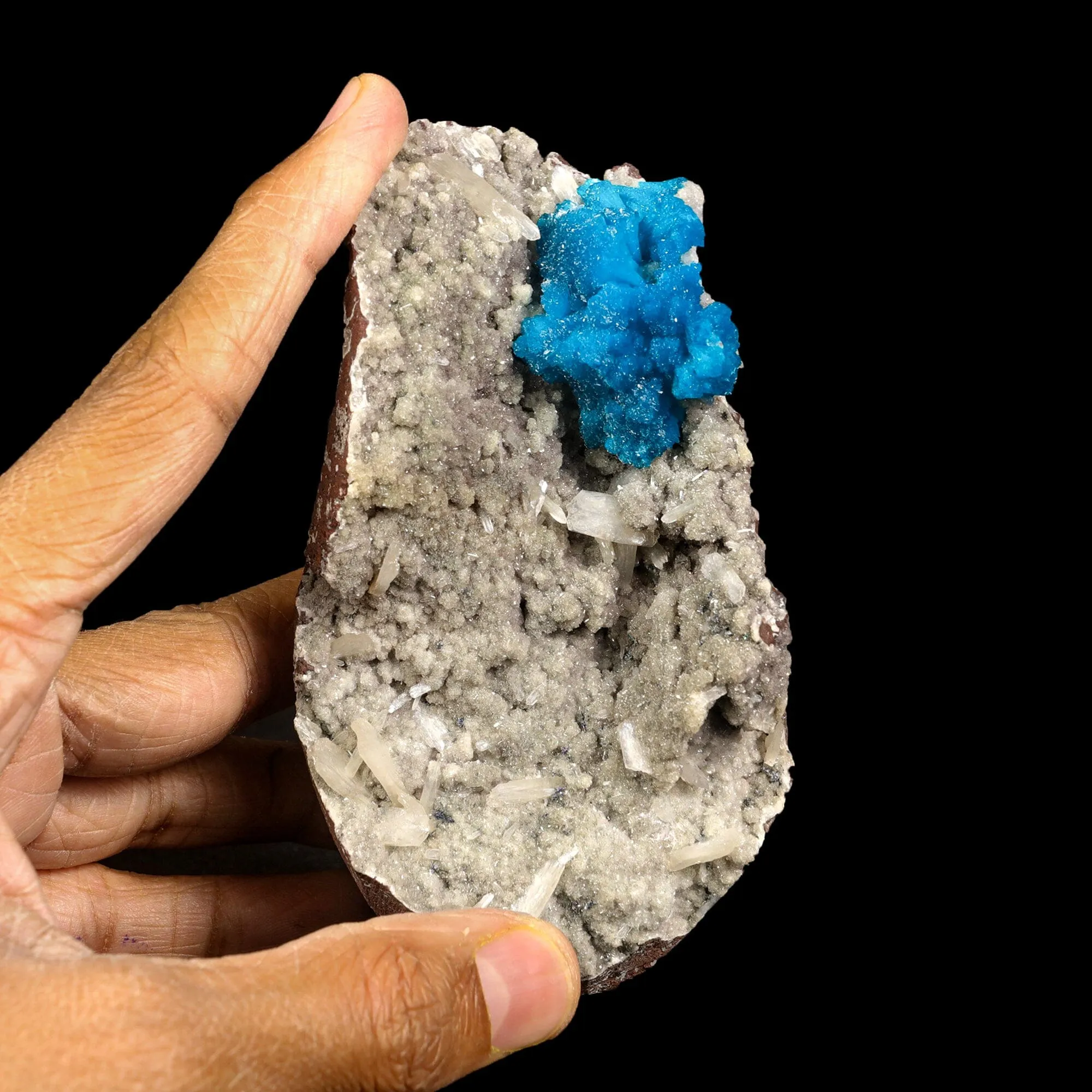 Cavansite on Heulandite (Rare Find) Natural Mineral Specimen - image 6