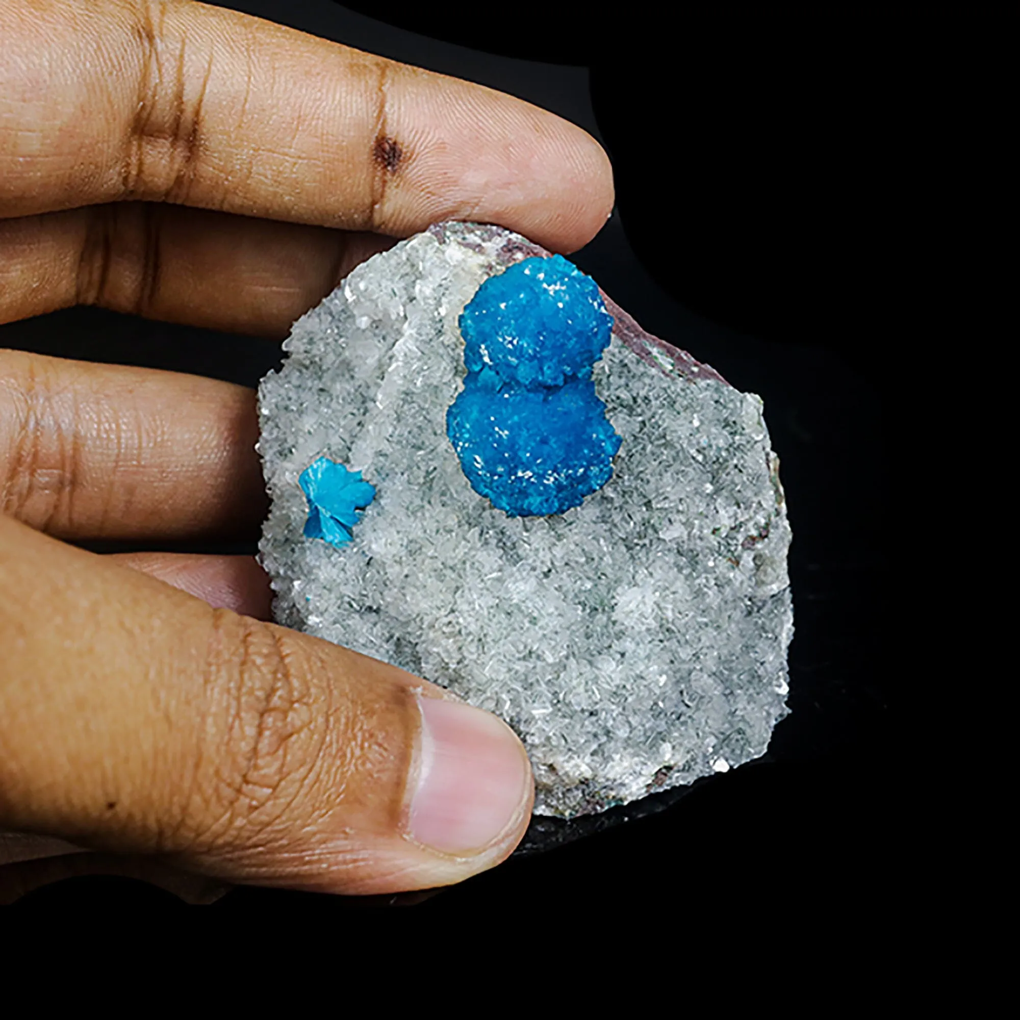 Cavansite on Heulandite (Rare Find) Natural Mineral Specimen - image 4