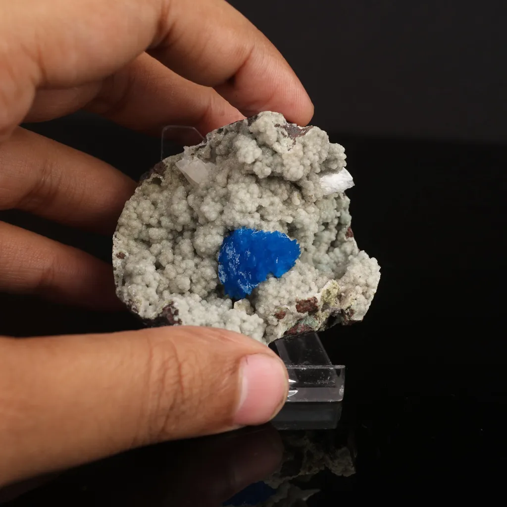 Cavansite on Heulandite (Rare Find) Natural Mineral Specimen - image 4