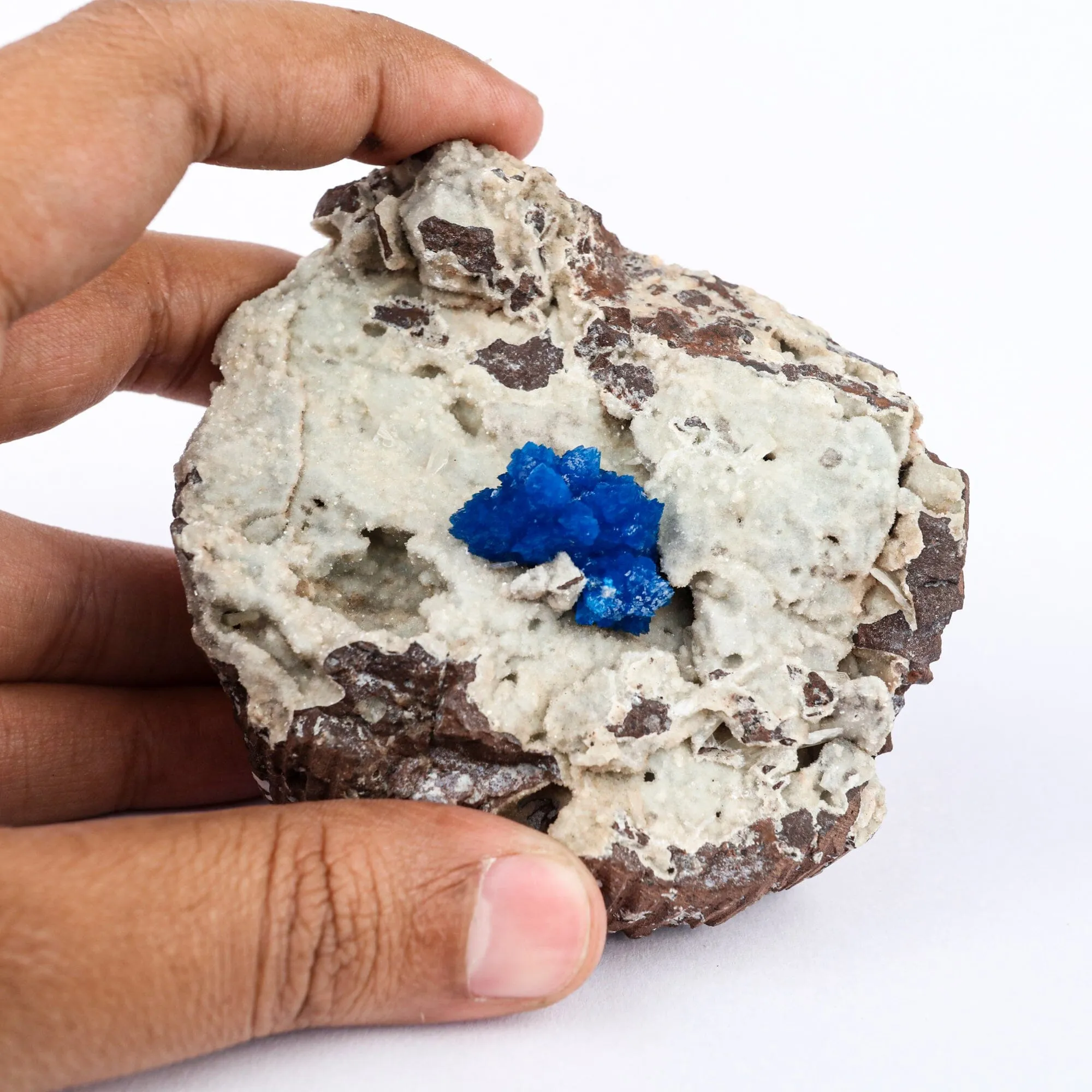 Cavansite on Heulandite (Rare Find) Natural Mineral Specimen - image 4