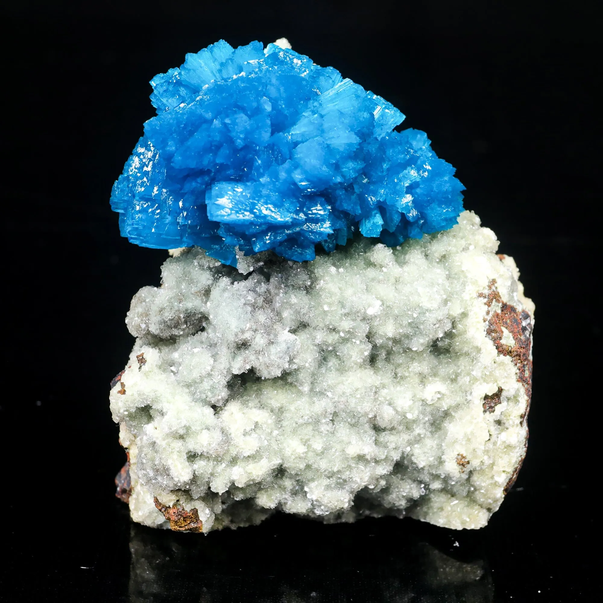 Cavansite on Heulandite (Rare Find) Natural Mineral Specimen - image 6