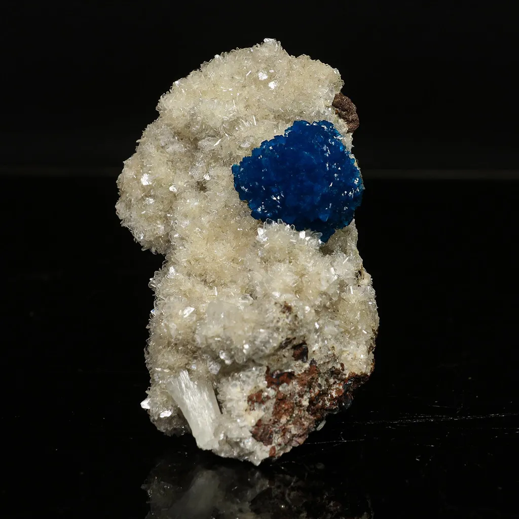 Cavansite on Heulandite (Rare Find) Natural Mineral Specimen image