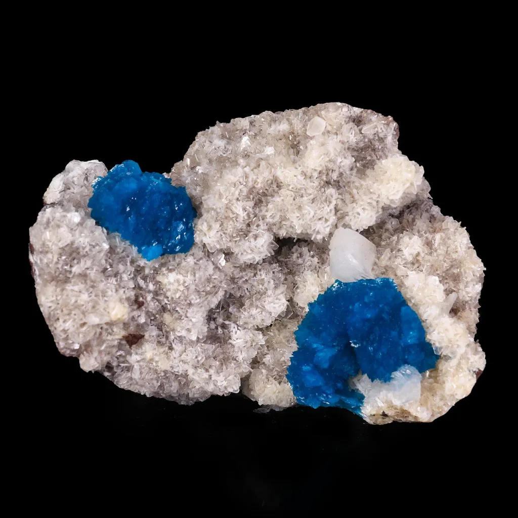 Cavansite on Heulandite (Rare Find) Natural Mineral Specimen image