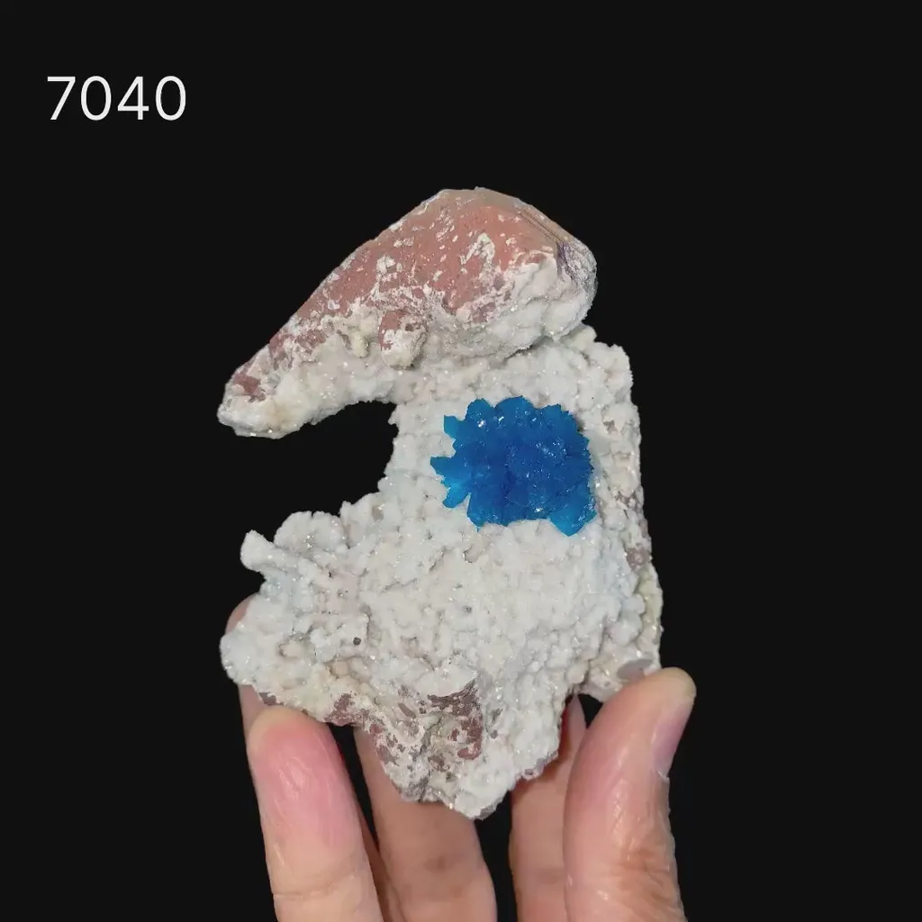 Cavansite on Heulandite (Rare Find) Natural Mineral Specimen - image 9