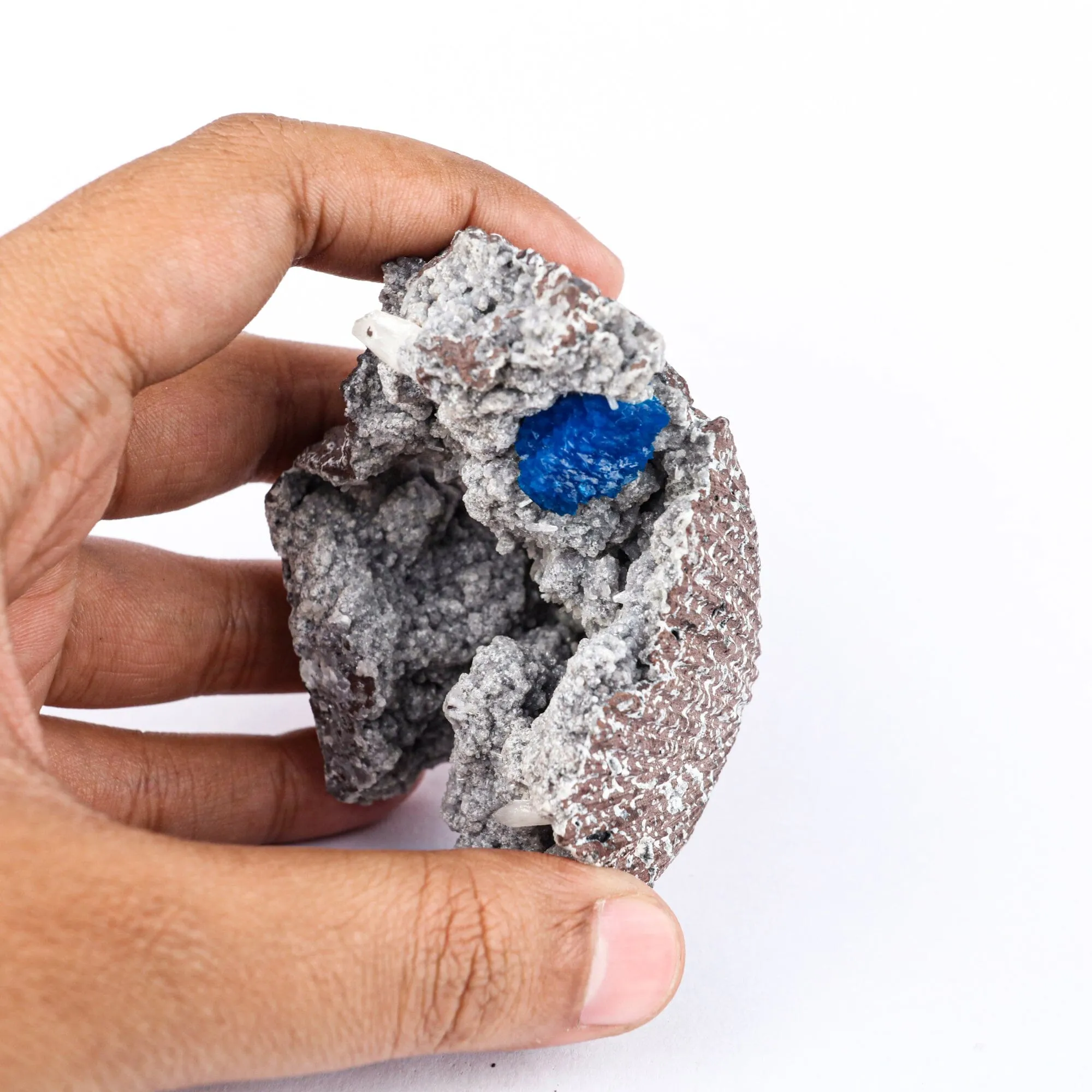 Cavansite on Heulandite (Rare Find) Natural Mineral Specimen - image 4