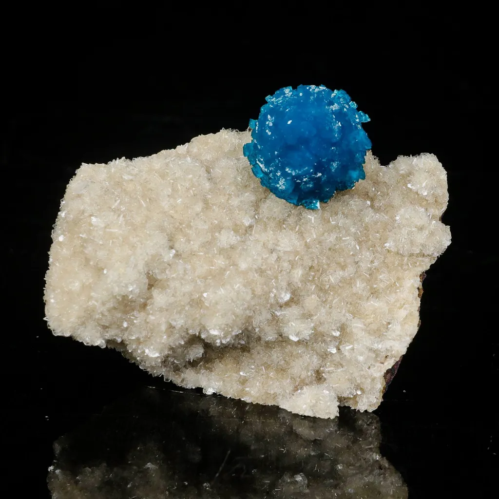 Cavansite on Heulandite (Rare Find) Natural Mineral Specimen image