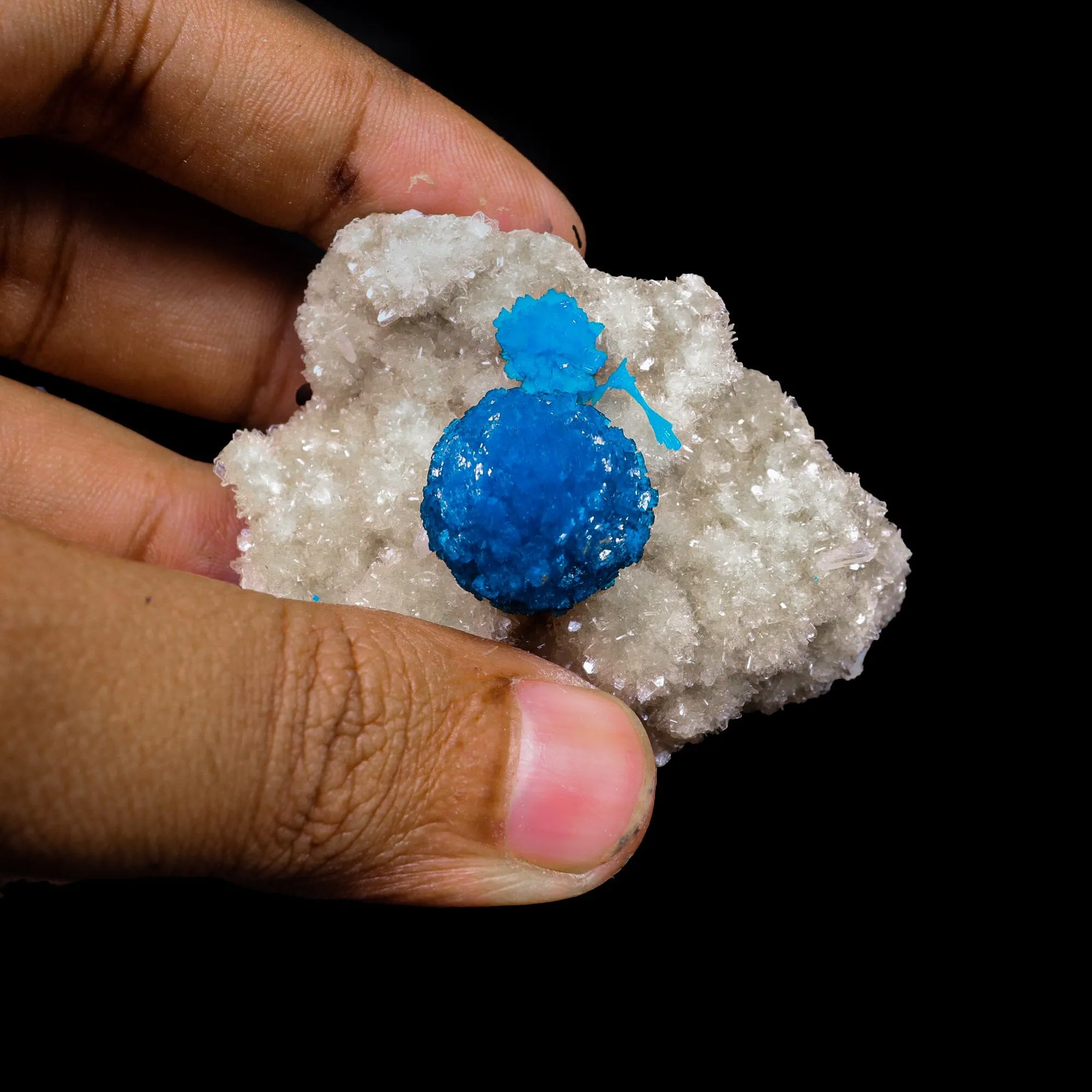 Cavansite on Heulandite (Rare Find) Natural Mineral Specimen - image 4