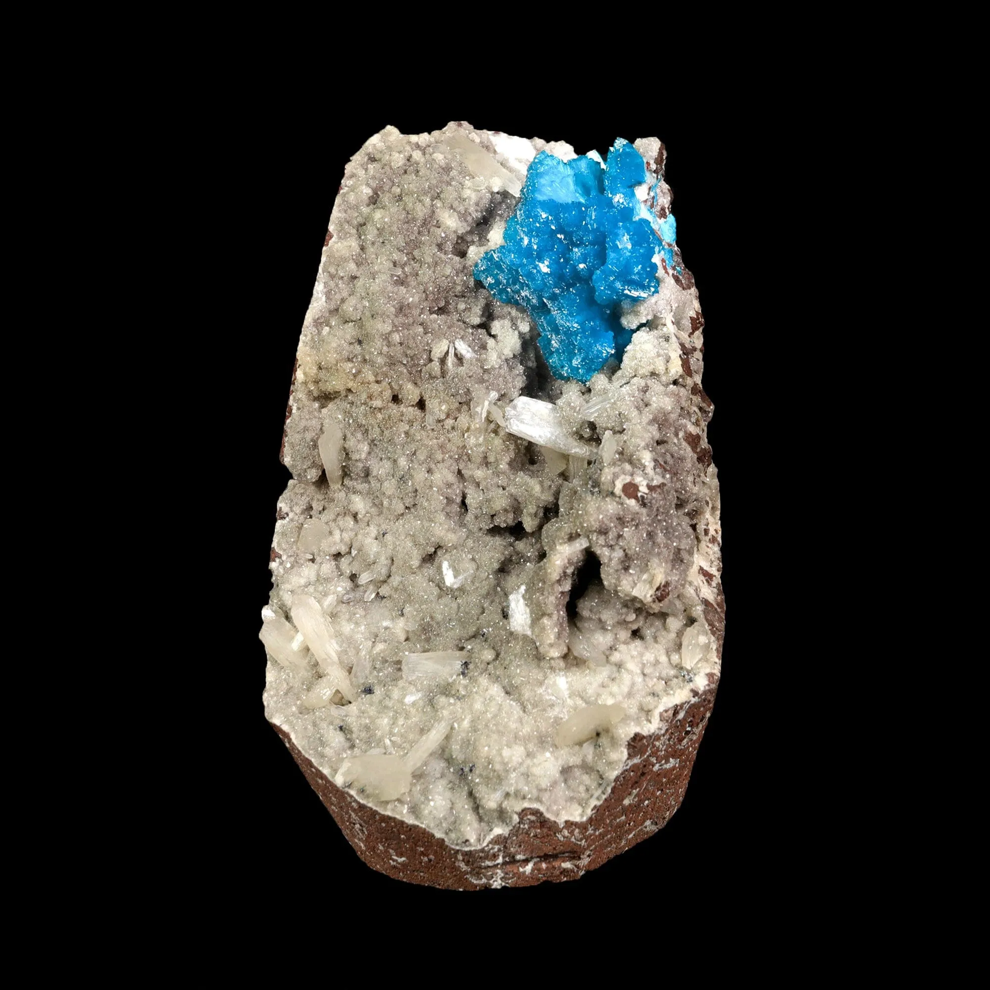 Cavansite on Heulandite (Rare Find) Natural Mineral Specimen - image 4