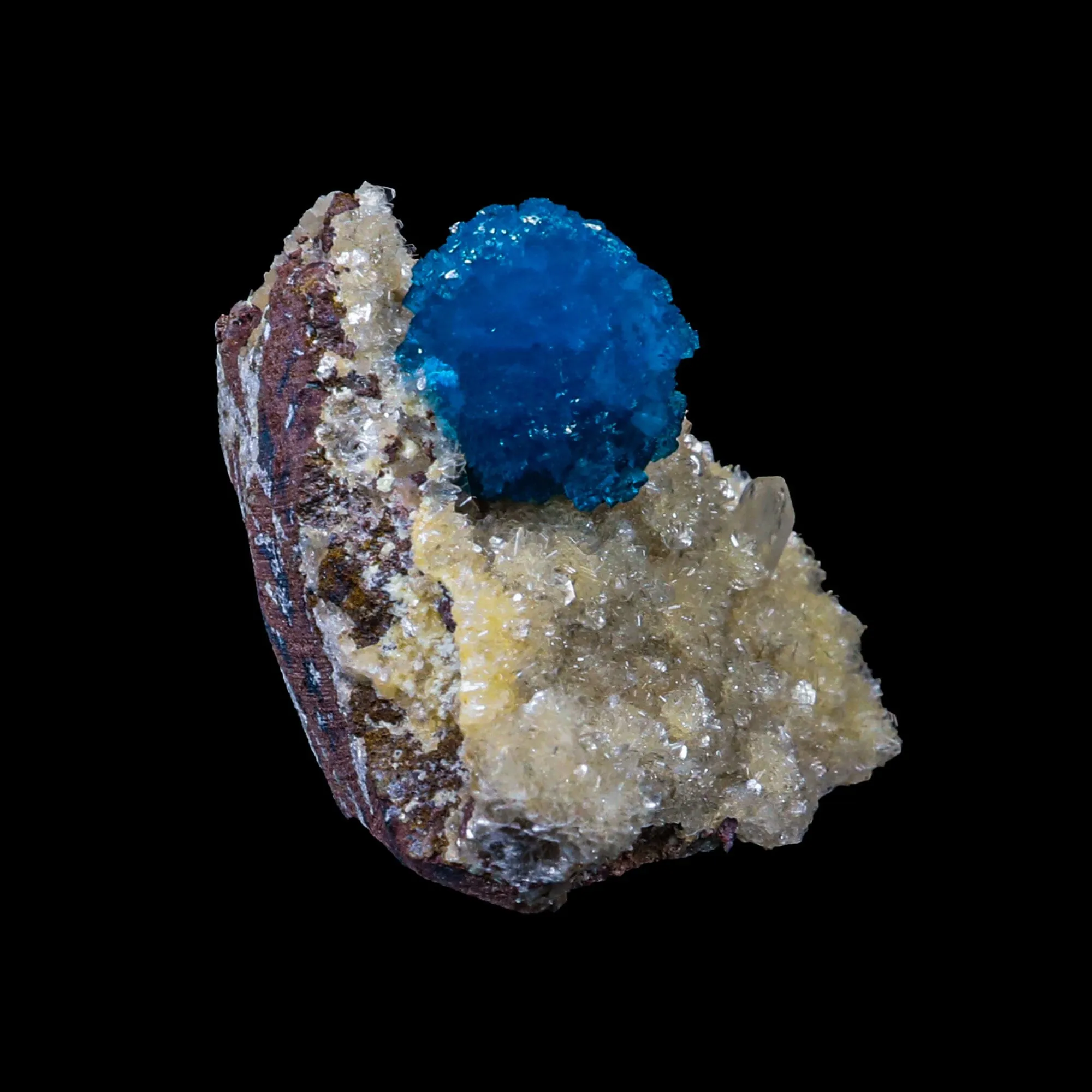 Cavansite on Heulandite (Rare Find) Natural Mineral Specimen - image 3
