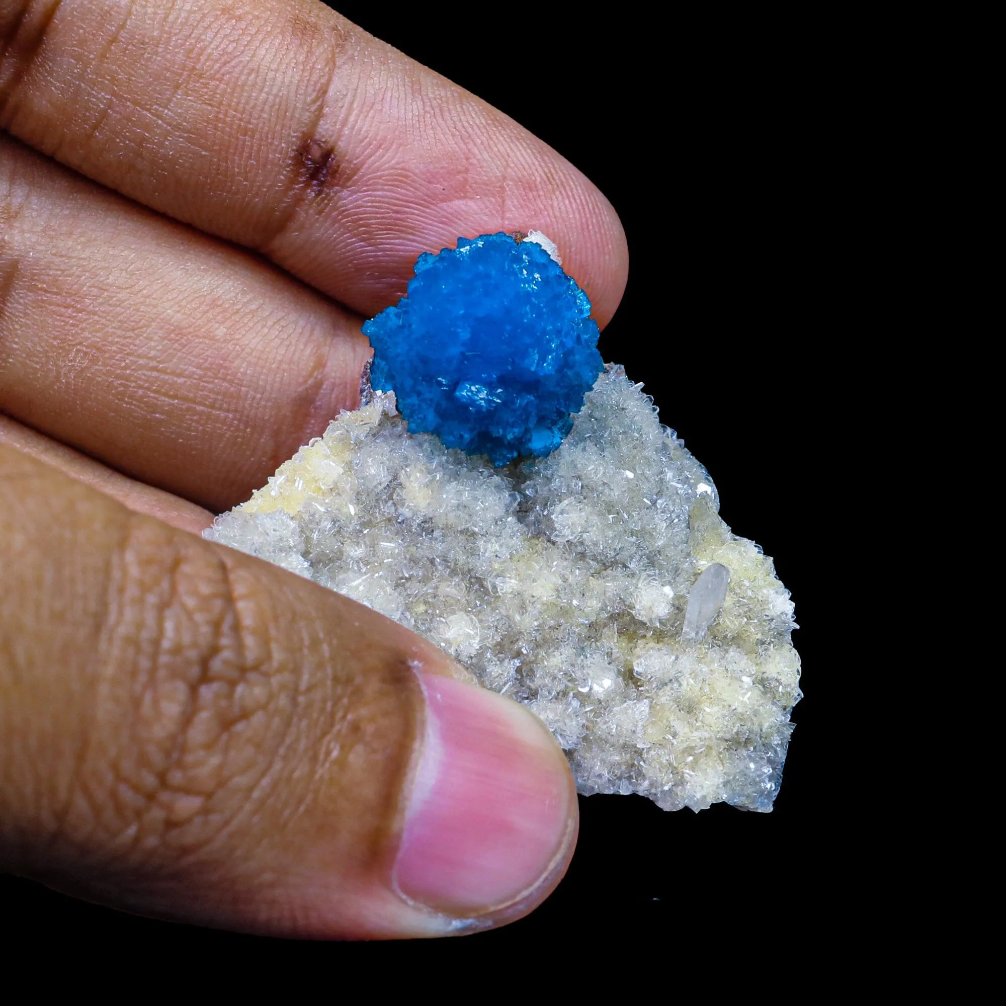 Cavansite on Heulandite (Rare Find) Natural Mineral Specimen - image 4
