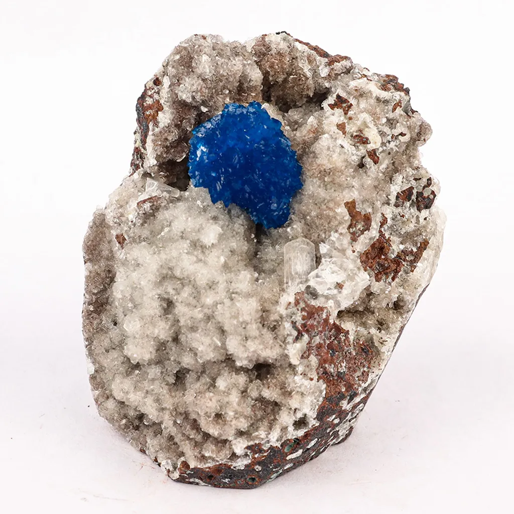 Cavansite on Heulandite (Rare Find) Natural Mineral Specimen image