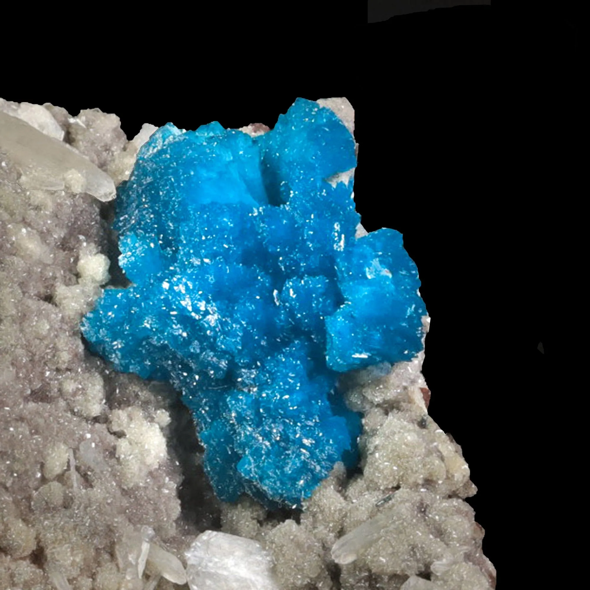 Cavansite on Heulandite (Rare Find) Natural Mineral Specimen - image 3