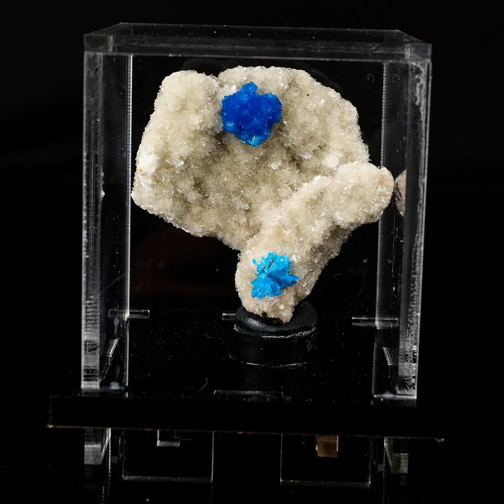 Cavansite on Heulandite (Rare Find) Natural Mineral Specimen image