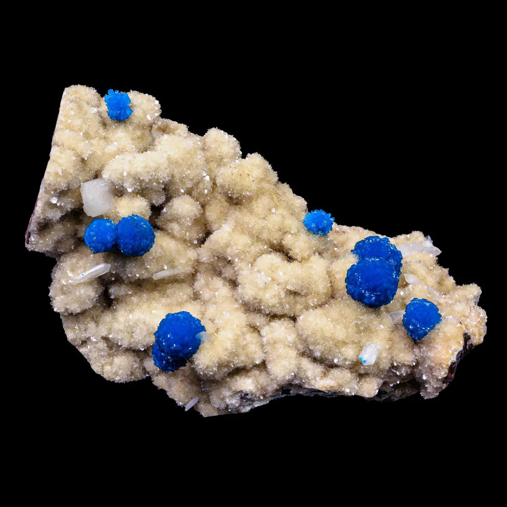 Cavansite on Heulandite (Rare Find) Natural Mineral Specimen image