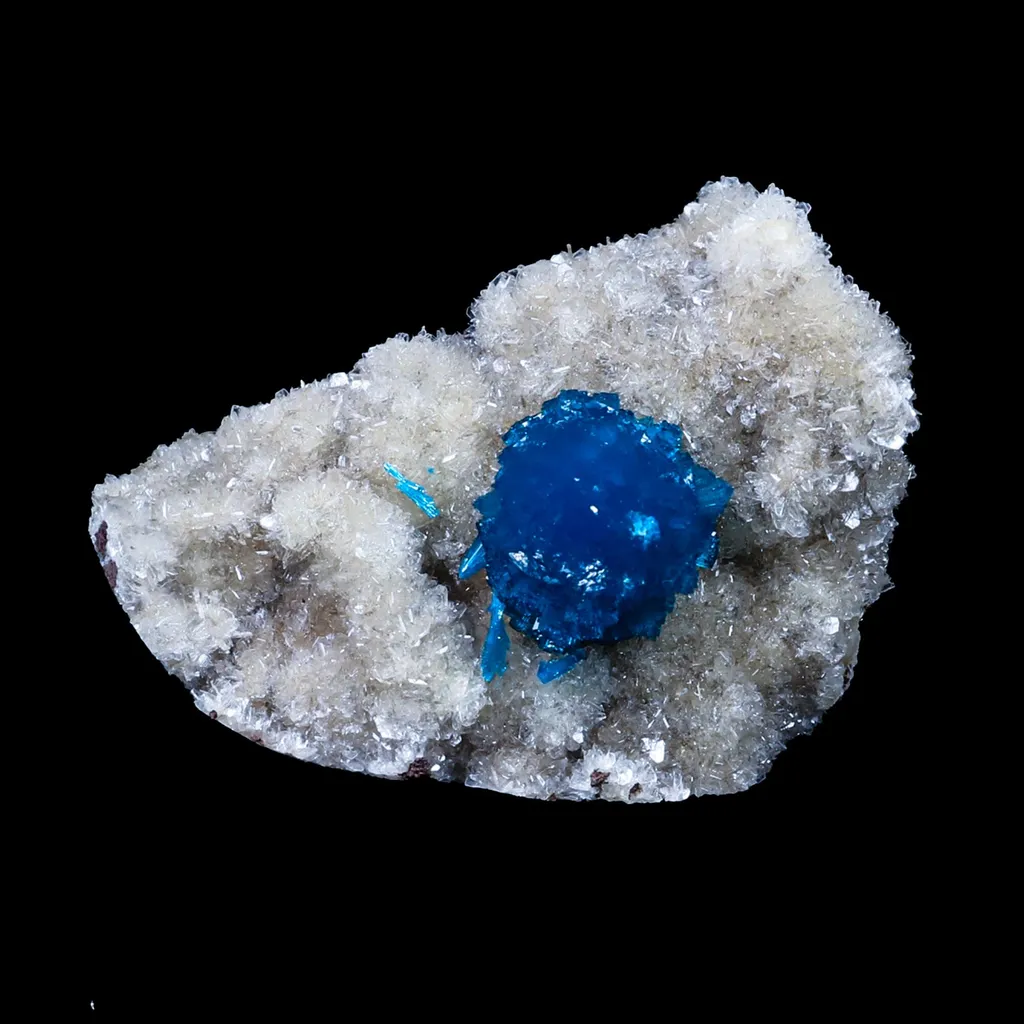 Cavansite on Heulandite (Rare Find) Natural Mineral Specimen image
